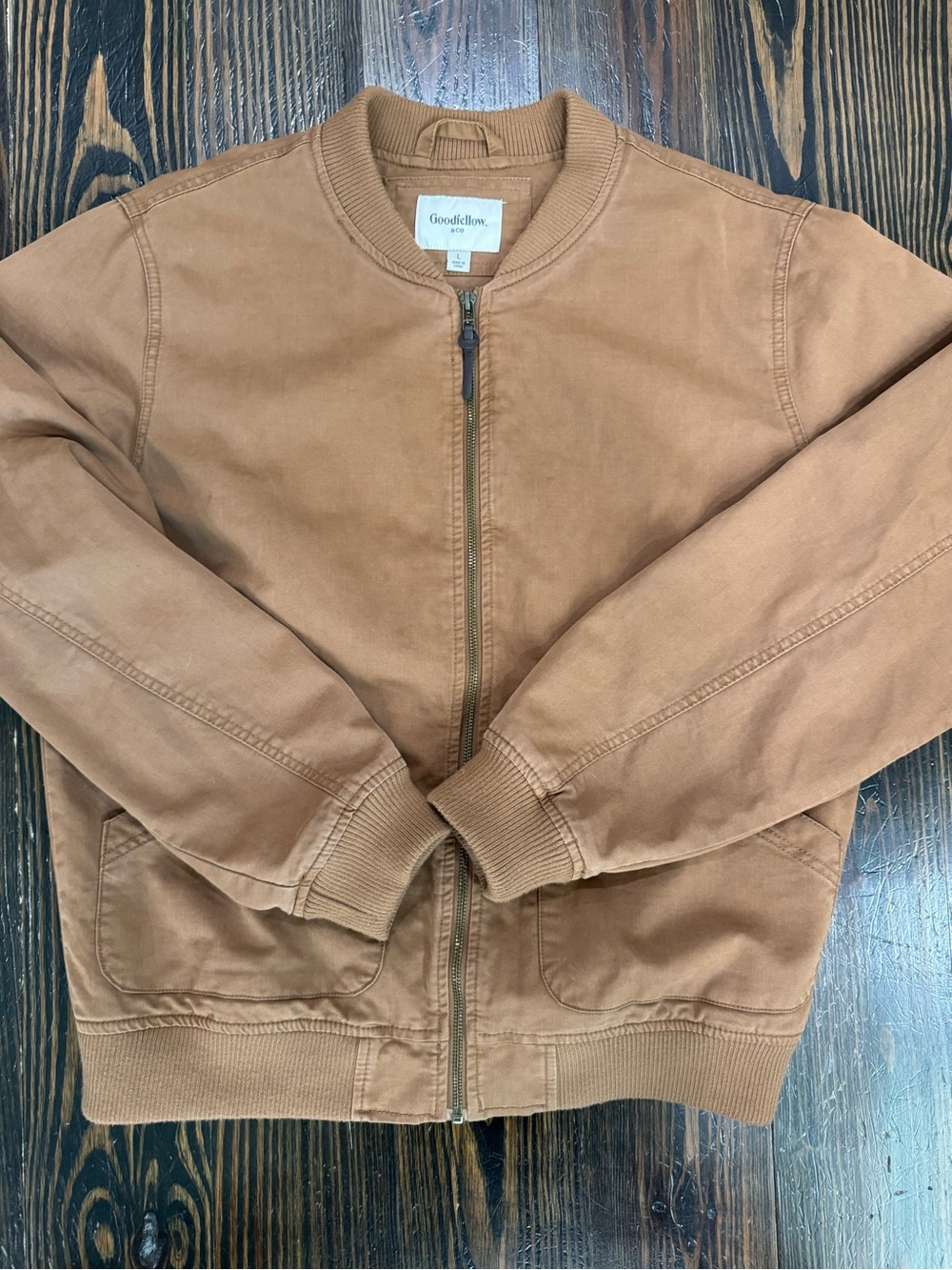 Goodfellow & Co Men’s Size Large Tan Canvas Bomber Jacket